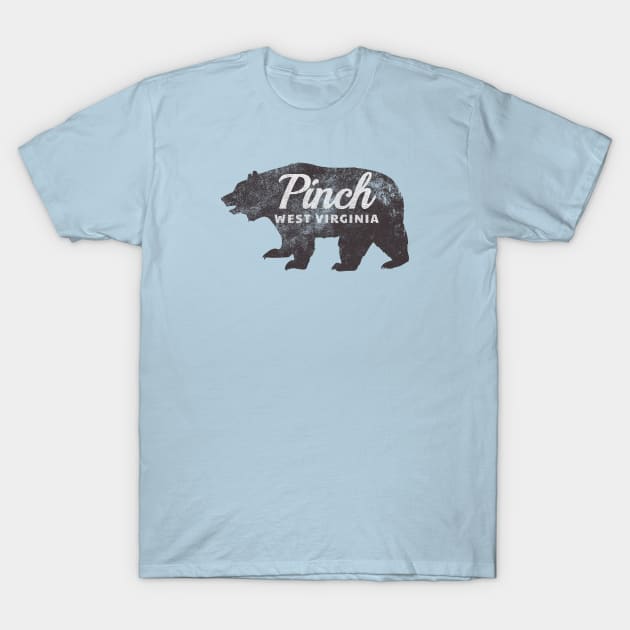 Pinch, WV - Bear (distressed) T-Shirt by Where?!? Apparel